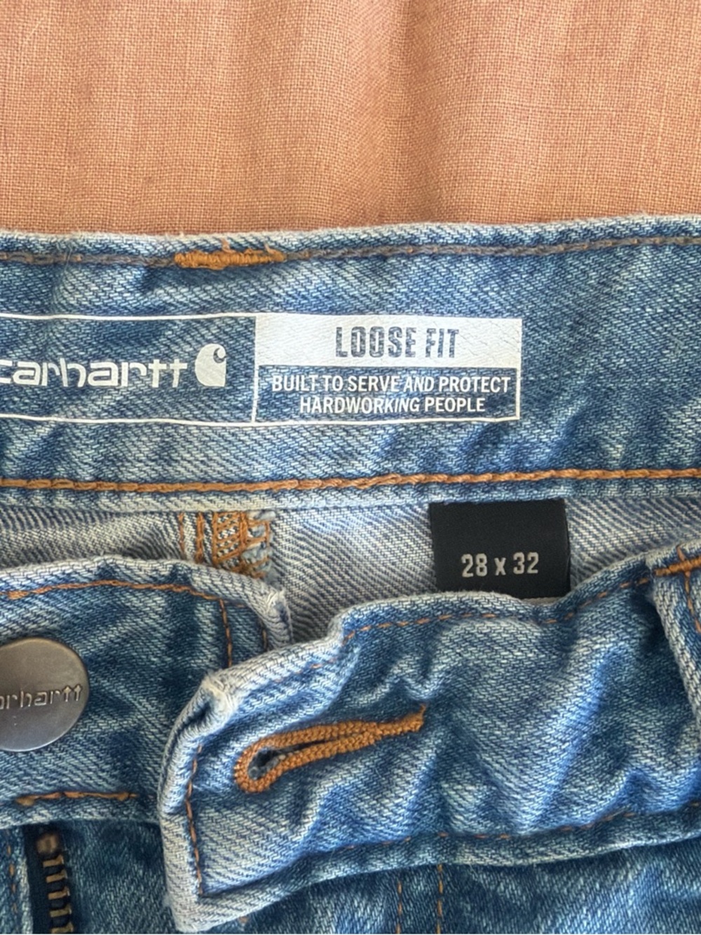 Carhartt Light Blue Womens Carpenter Jeans - Picture 3 of 5